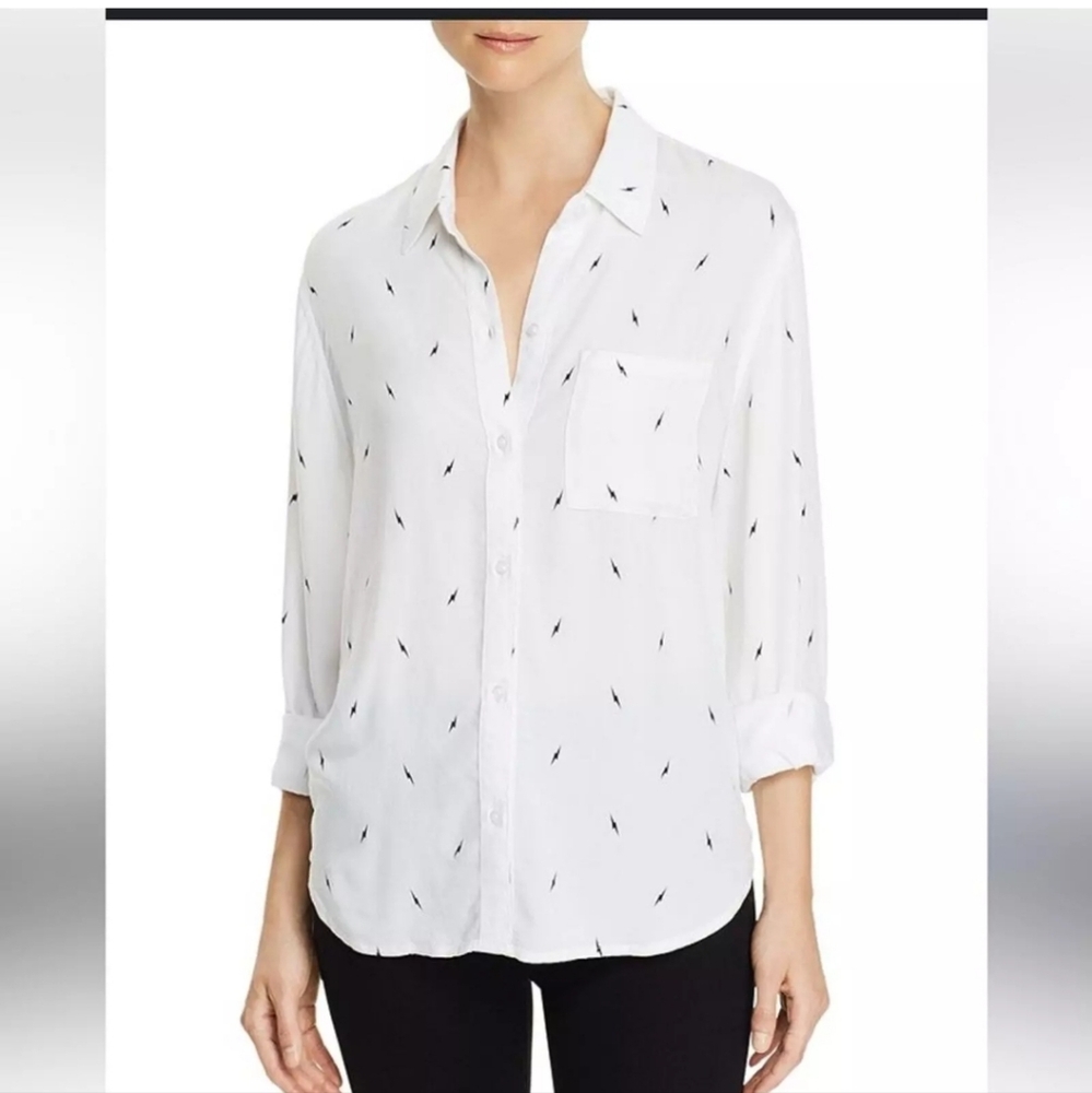 Rails Taylor White Flocked Lightning Shirt
